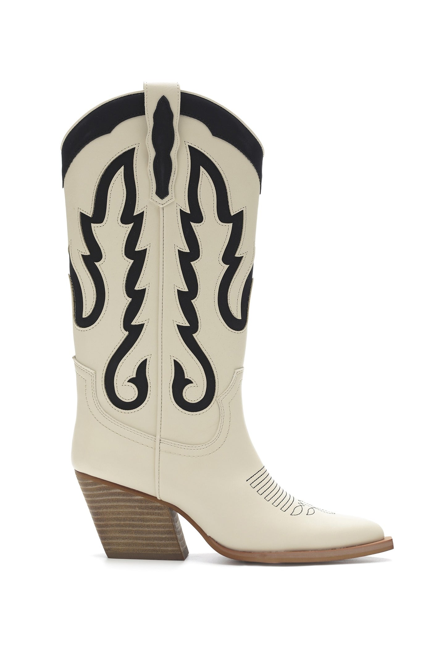 billini norva off white western cowgirl flame boot
