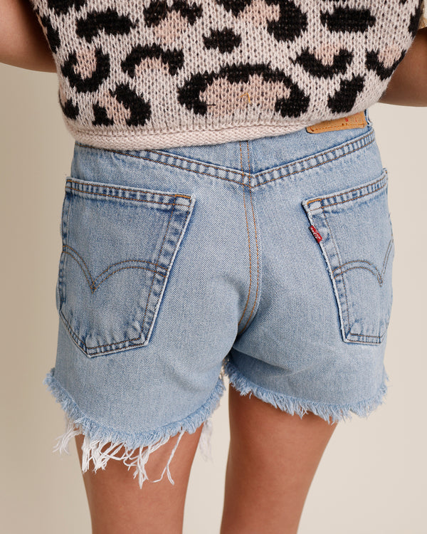 LEVI'S UPCYCLED HIGH RISE DENIM SHORTS