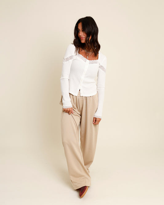LAID-BACK LUXE SWEATPANTS X BEIGE