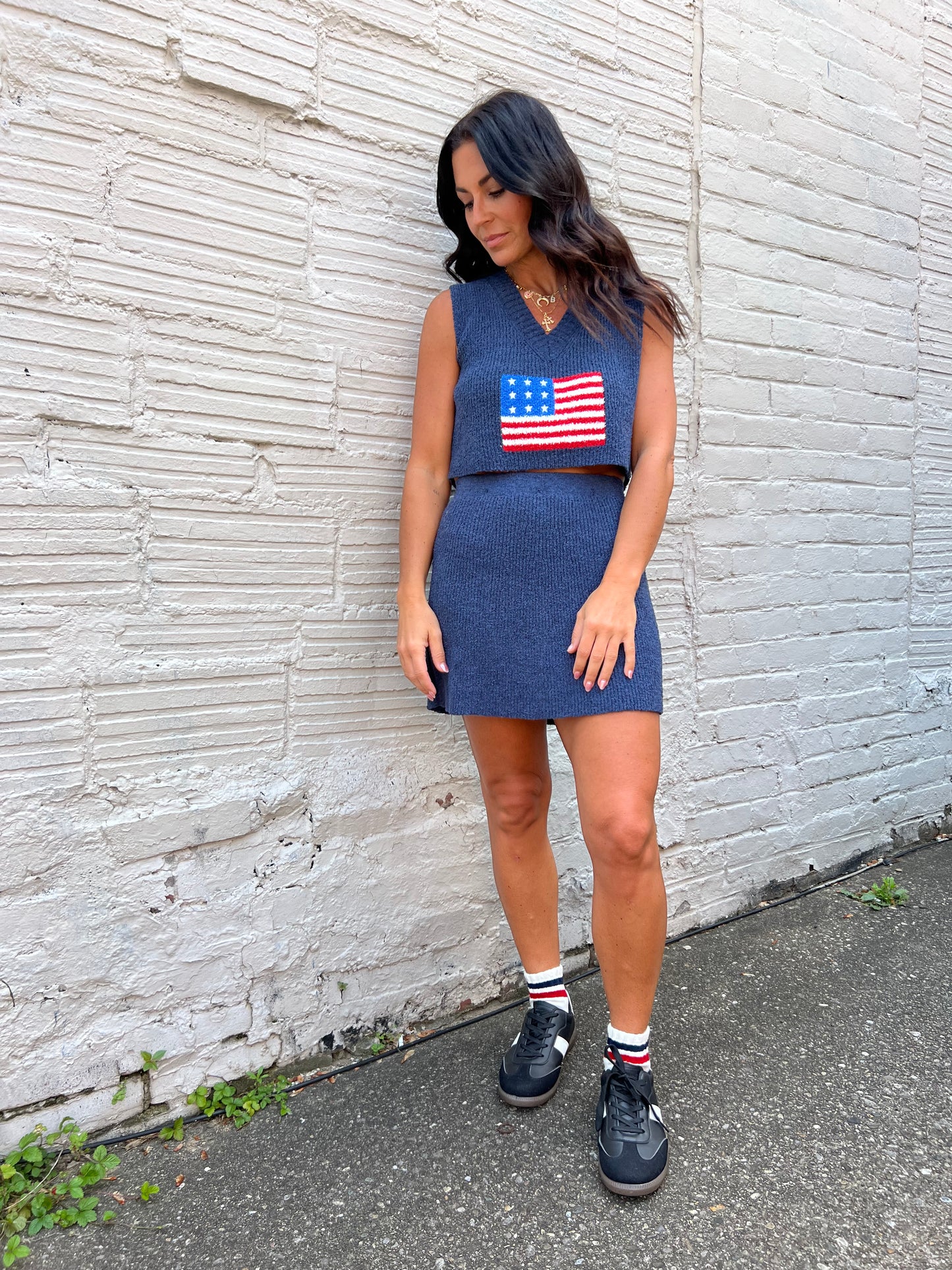 summer navy american flag matching sets