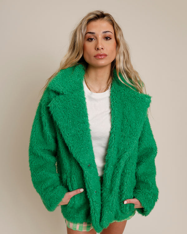 3RD AVE KELLY GREEN TEDDY COAT