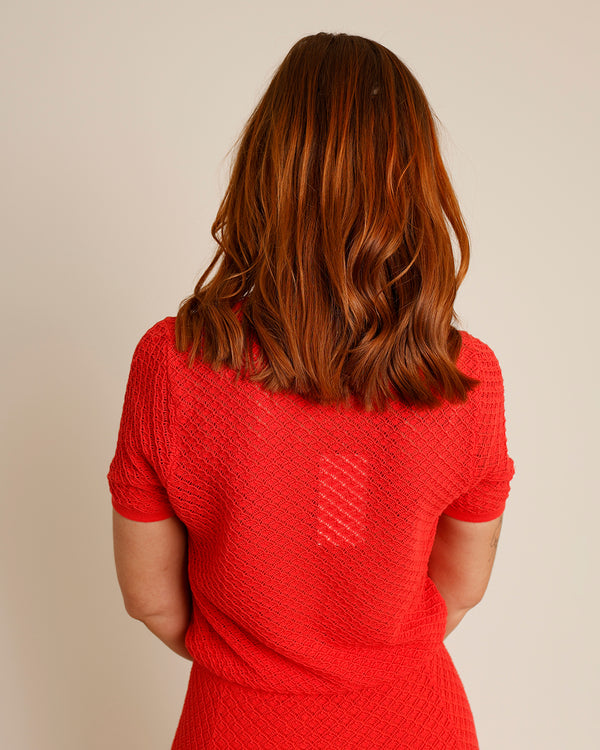 FRNCH AELIS TIE-FRONT MESH TOP