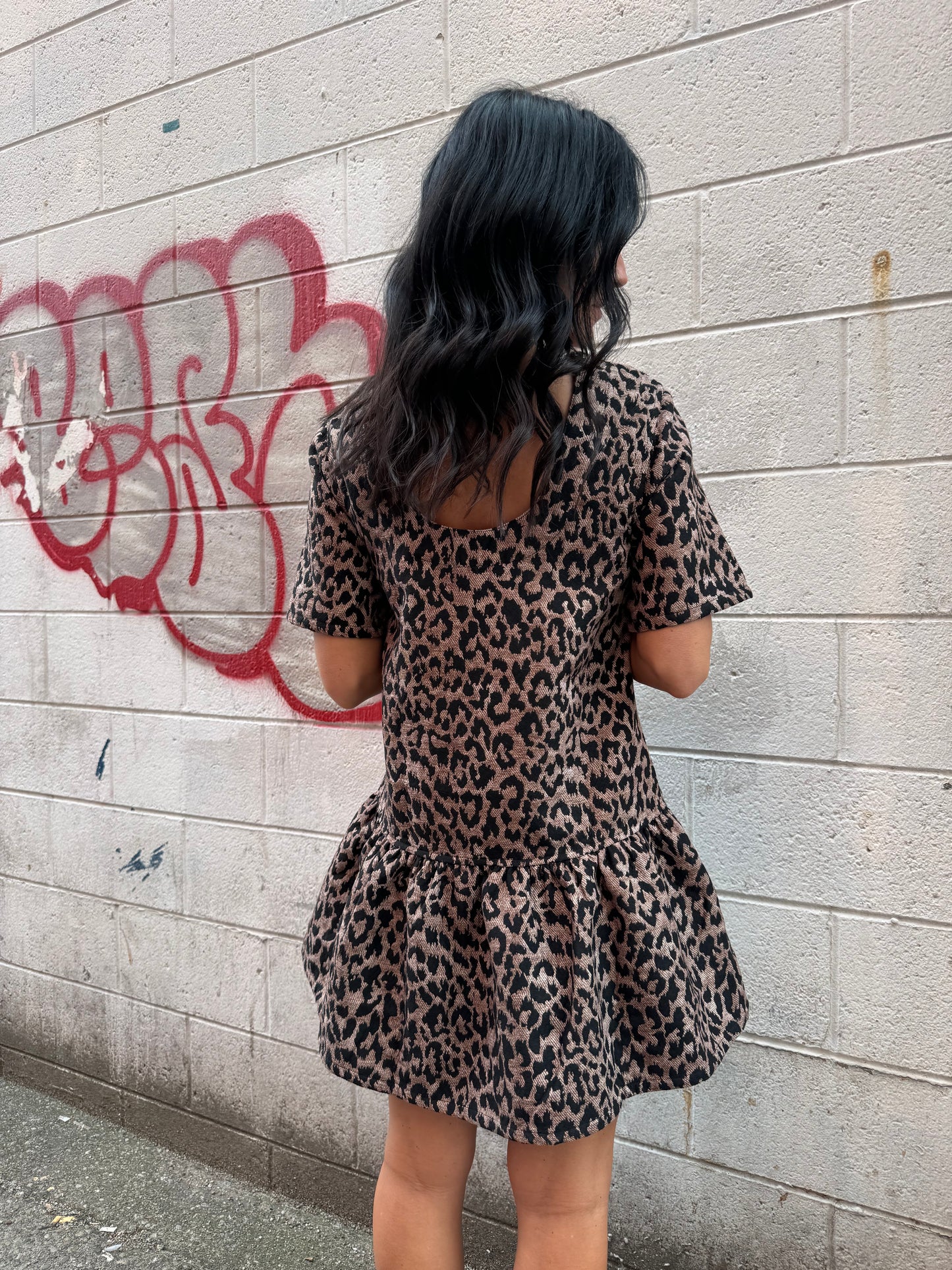 LEOPARD DROP WAIST DRESS