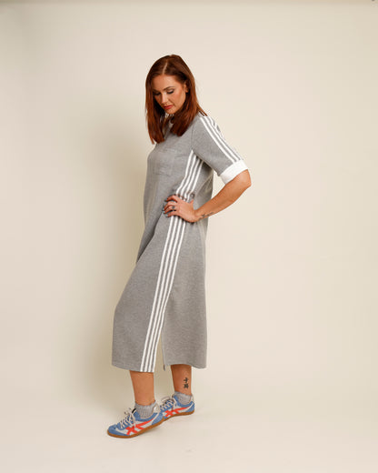 VARSITY TRACK DRESS X GRAY