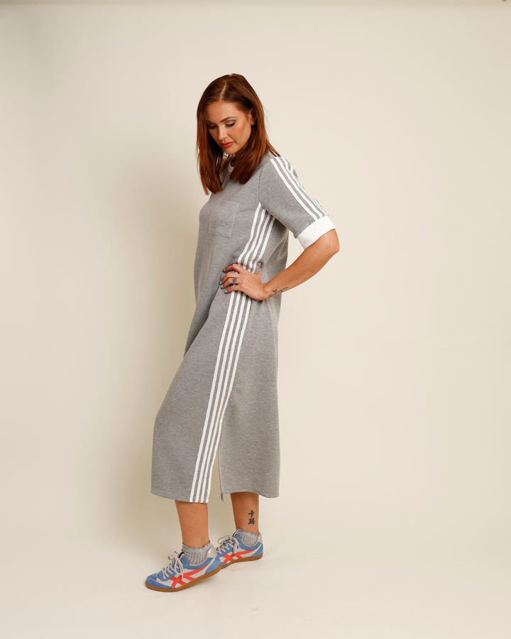 VARSITY TRACK DRESS X GRAY