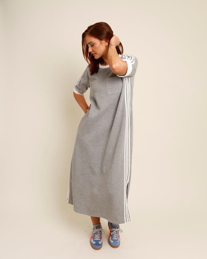 VARSITY TRACK DRESS X GRAY