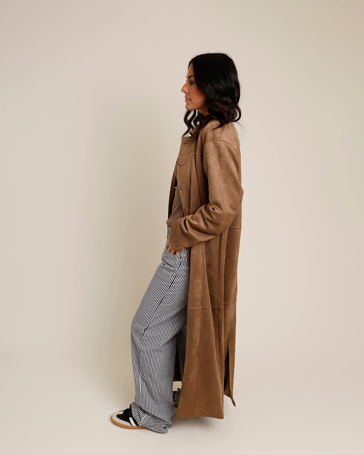LIONESS OASIS SUEDE FULL LENGTH COAT