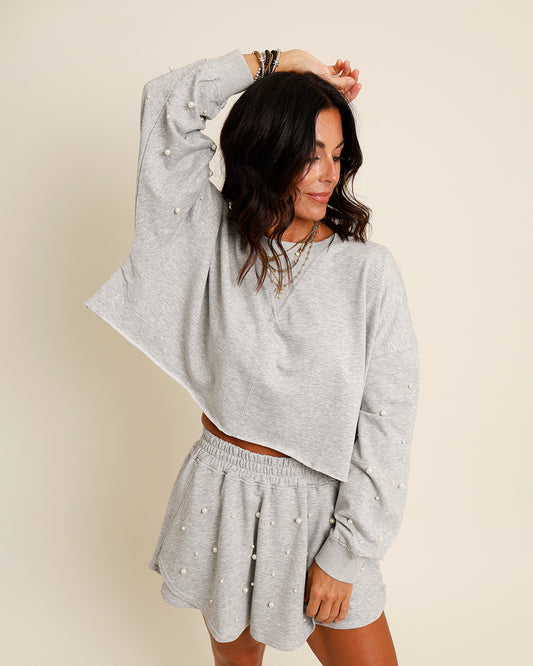 pearl grey crew sweatshirt