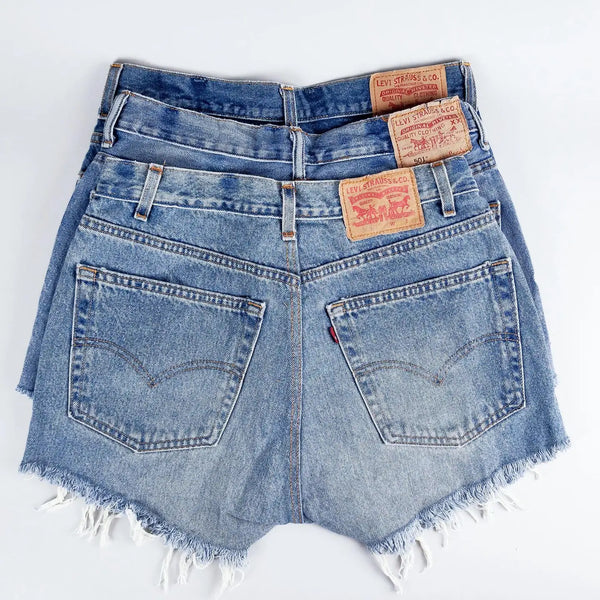 LEVI'S UPCYCLED HIGH RISE DENIM SHORTS