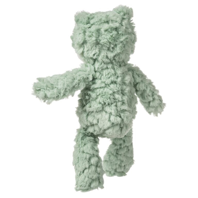 Mary Meyer mint green plush frog stuffed animal toy with fluffy texture