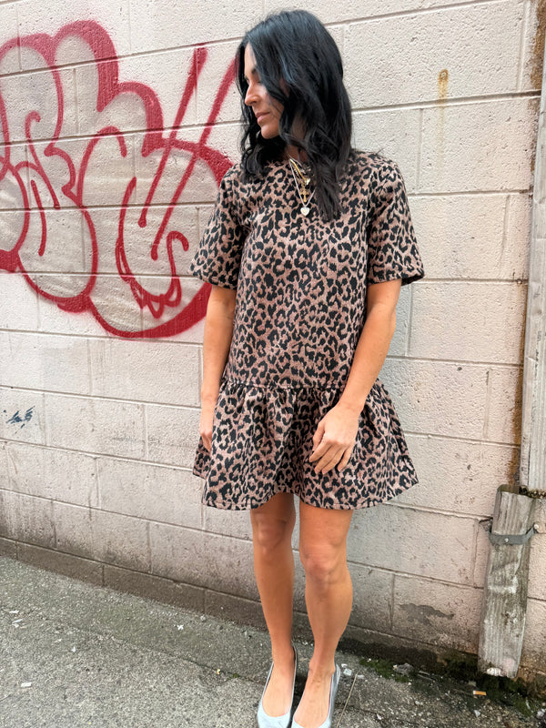 LEOPARD DROP WAIST DRESS