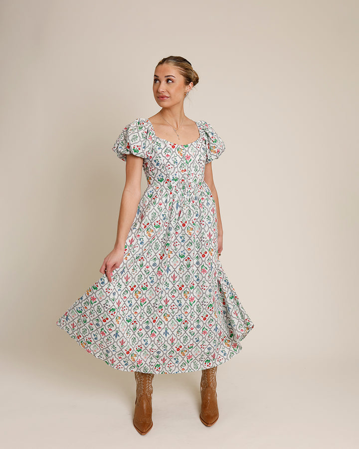 WILDFLOWER BASQUE WAIST DRESS