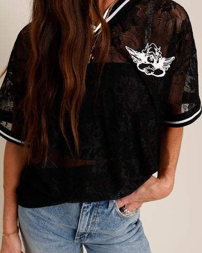 boys lie black sheer mesh jersey