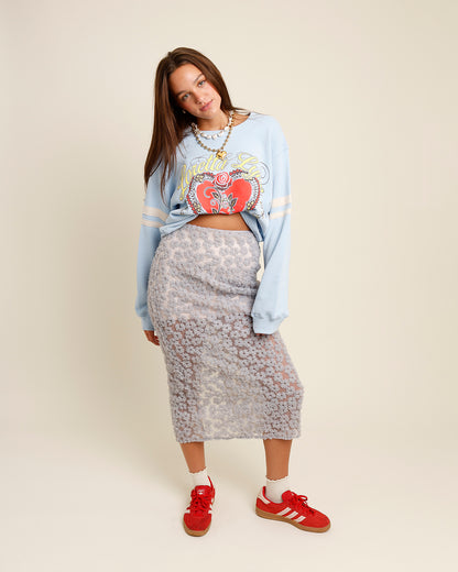 DAYDREAMER LORETTA LYNN BLUE KENTUCKY GIRL VARSITY SWEATSHIRT