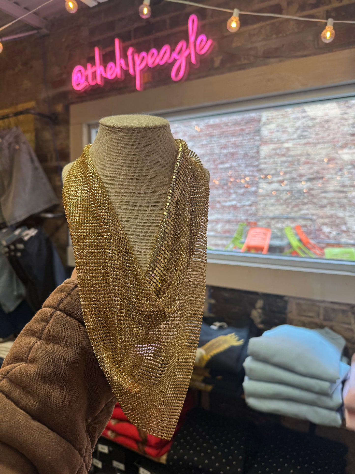 BANDANA SCARF CHAIN NECKLACE X GOLD
