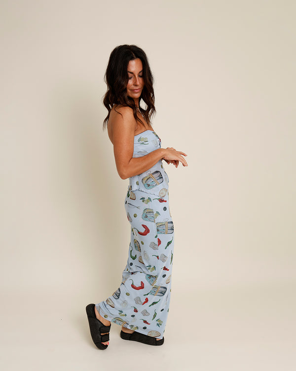 ISLAND HOPPING STRAPLESS TOP