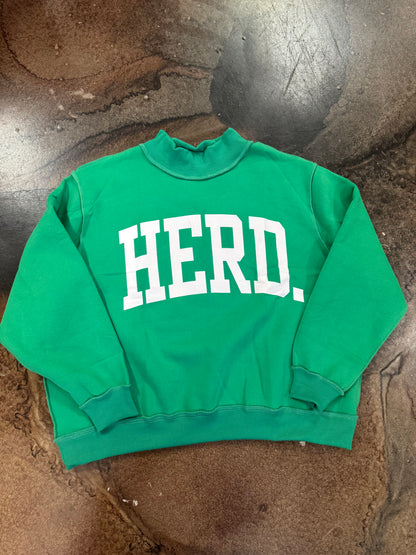 THE HUNTINGTON REVERSIBLE MOCK NECK SWEATSHIRT X KELLY GREEN