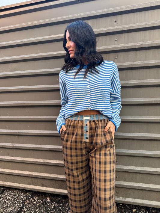 THE CULT CARDI X BLUE STRIPE
