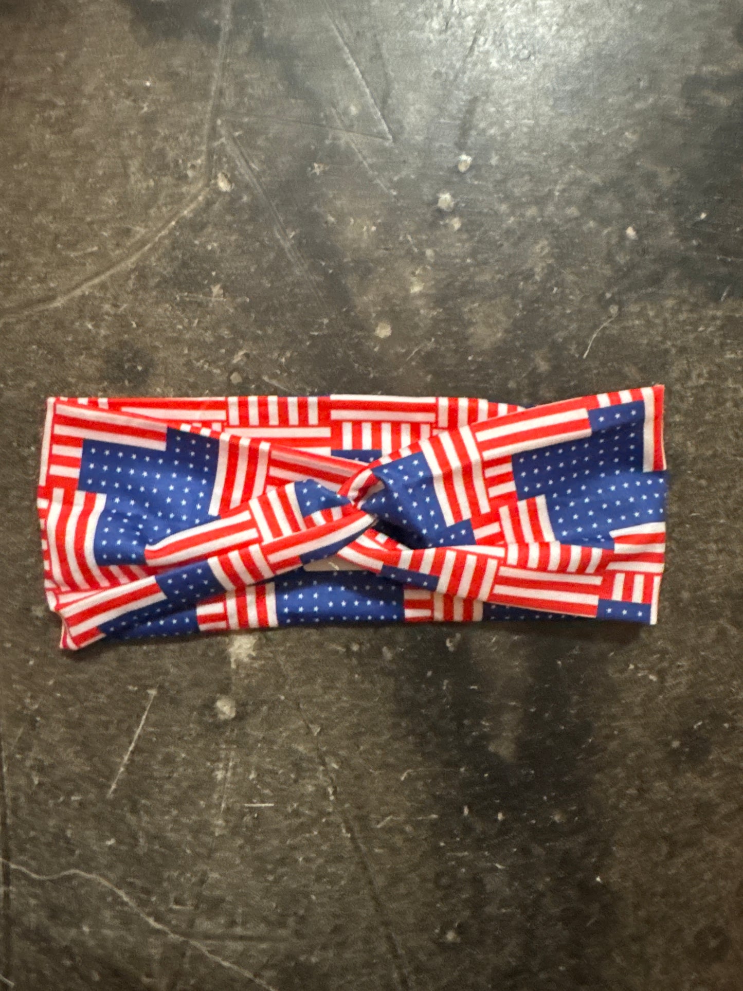 RED, WHITE AND BLUE TWISTED HEAD WRAP