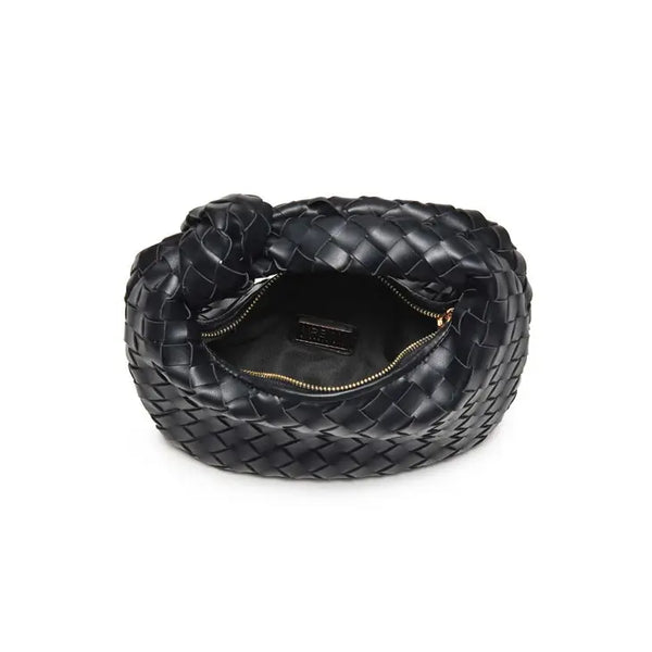 SOLID BLACK / KELLY GREEN WOVEN CLUTCH - THE HIP EAGLE BOUTIQUE