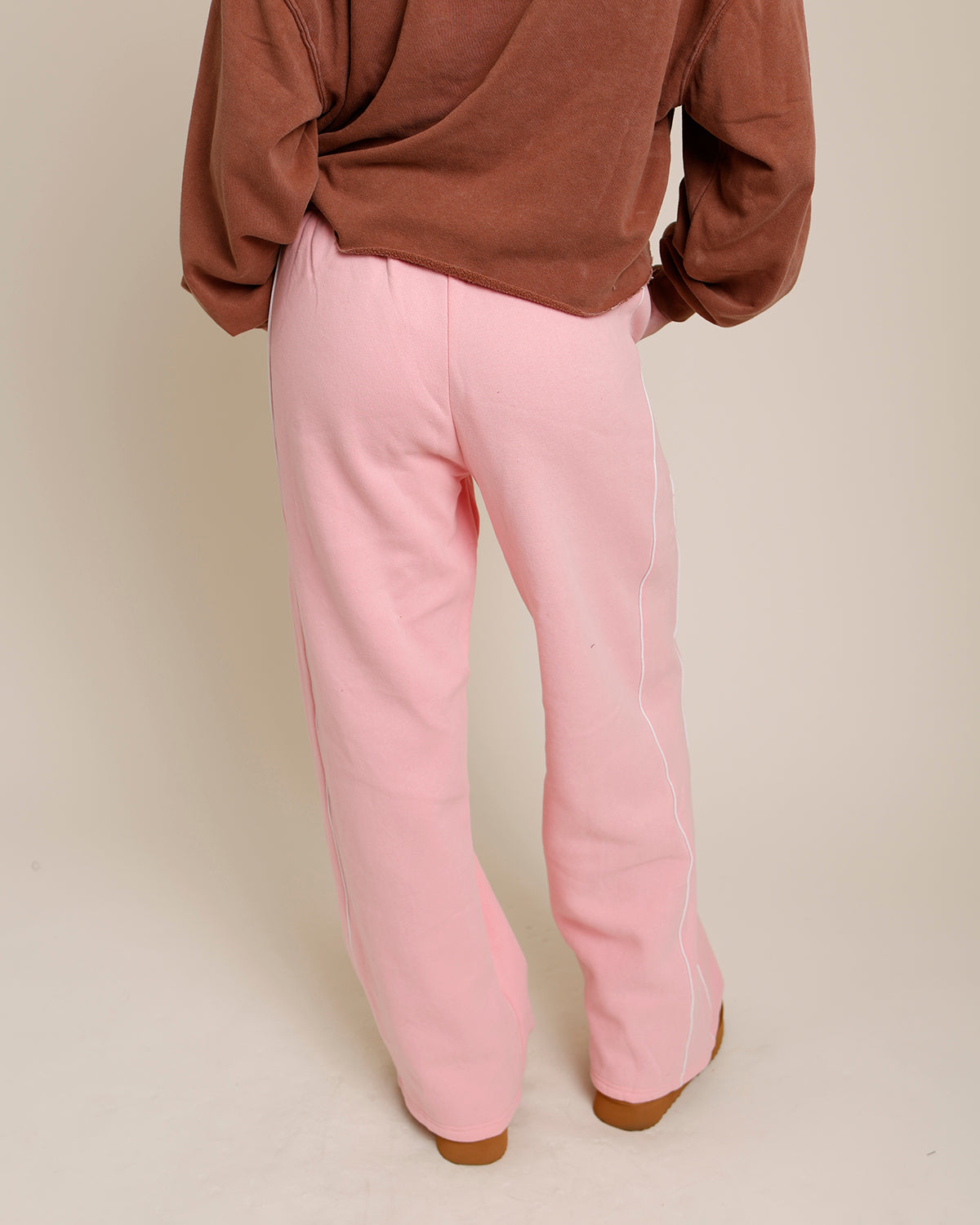 KELSIE ESSENTIAL FLEECE STRAIGHT SWEATPANTS X PINK