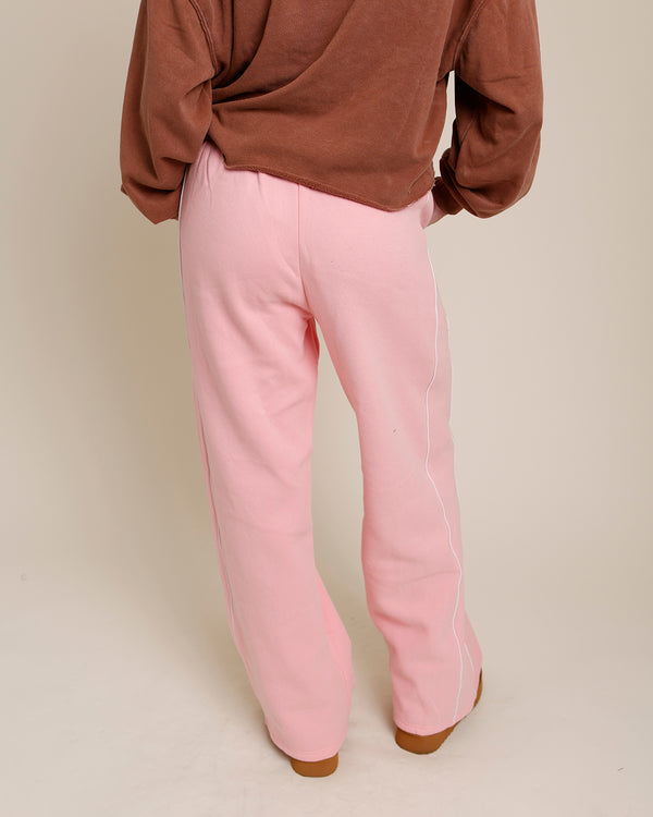 KELSIE ESSENTIAL FLEECE STRAIGHT SWEATPANTS X PINK