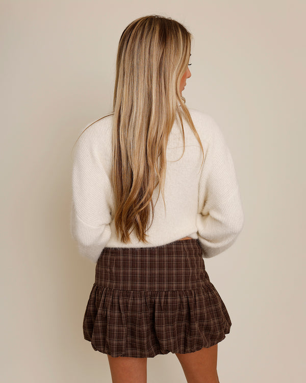 WE ALL FAM PLAID BUBBLE SKIRT