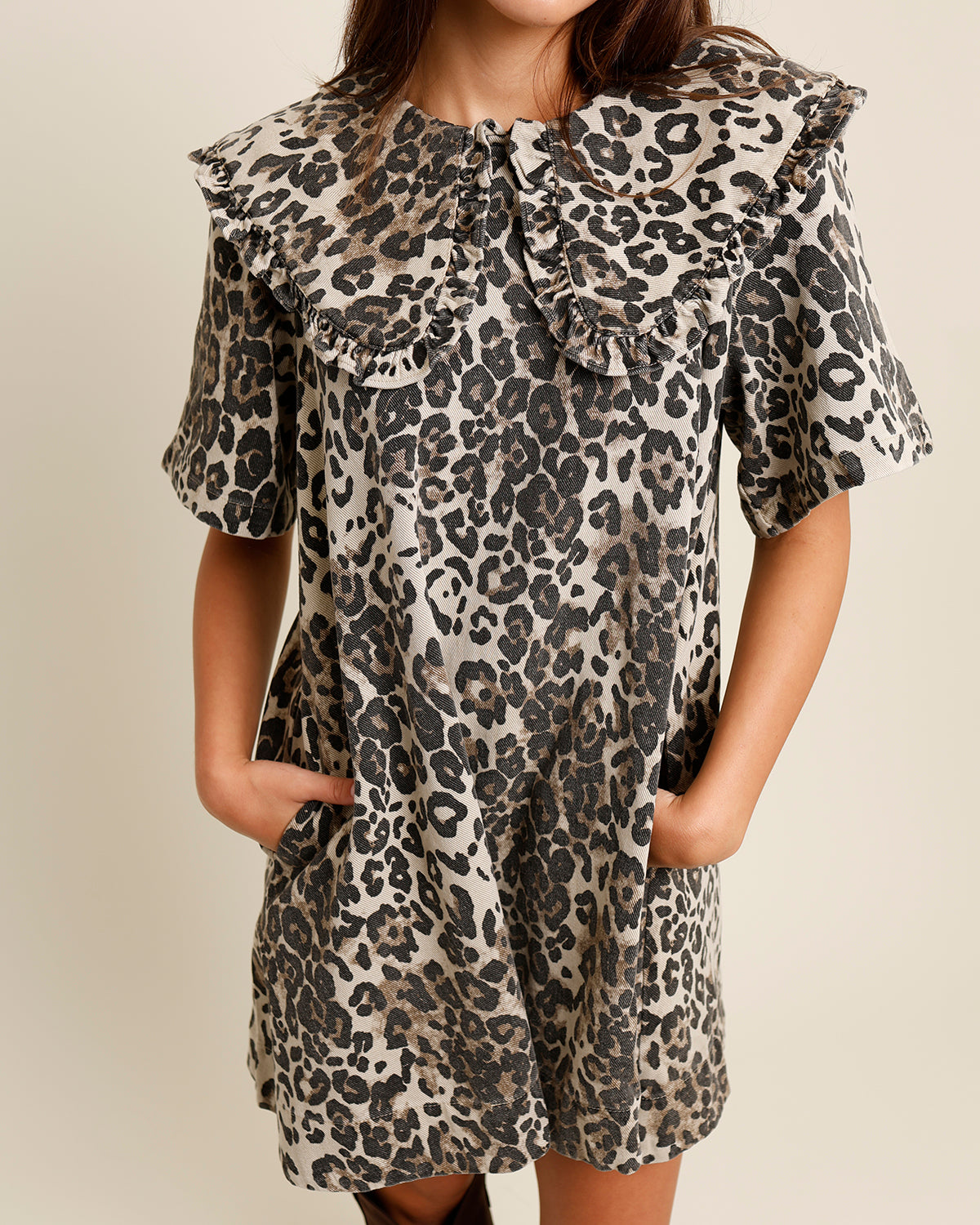 CATWALK READY LEOPARD MINI DRESS