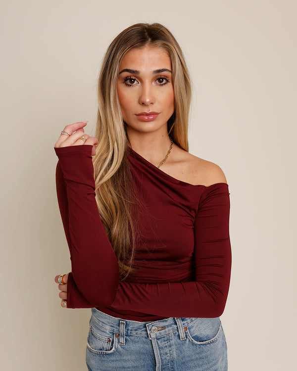 NIA CLEO TOP X OXBLOOD