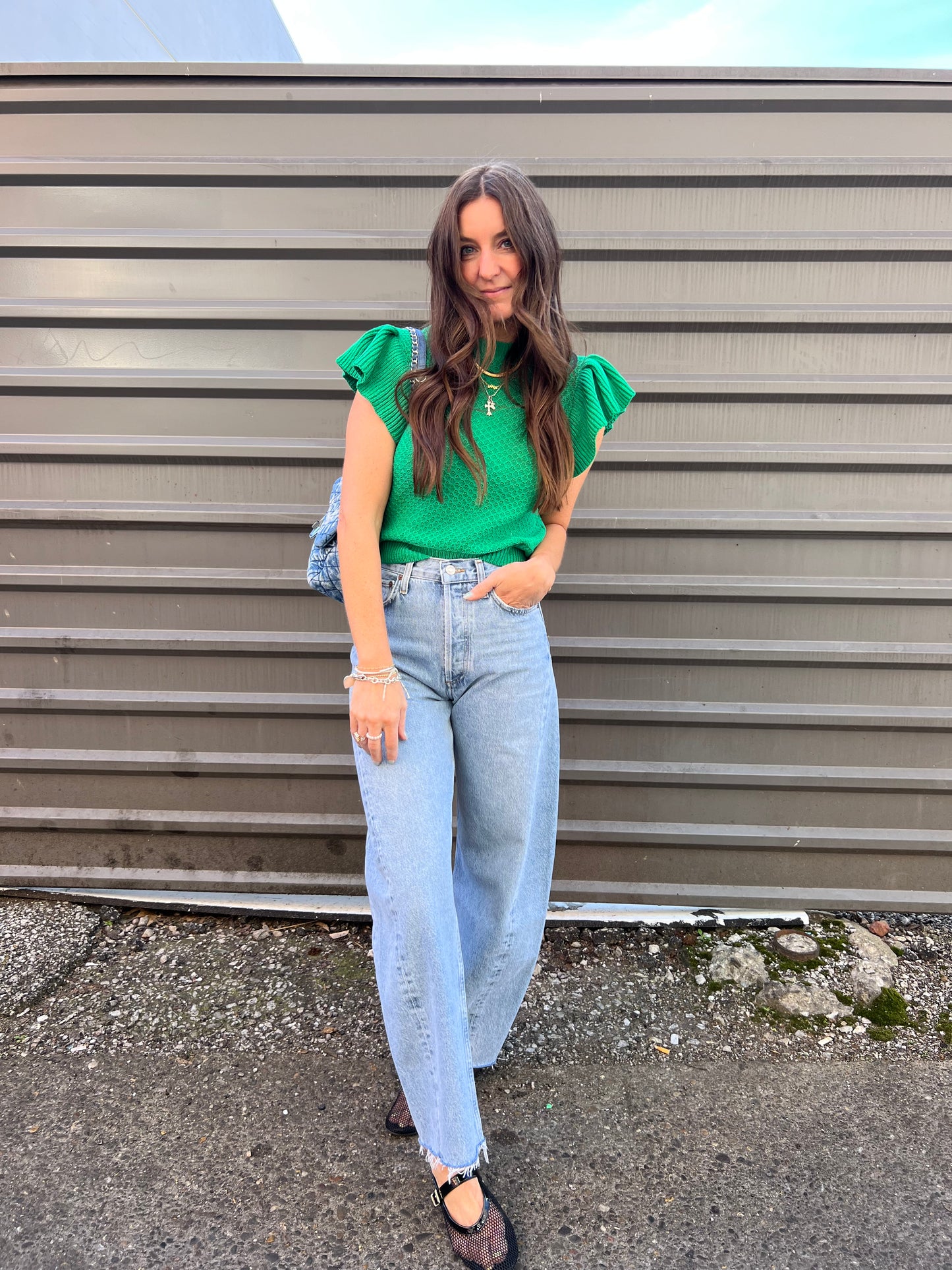 AGOLDE LUNA HIGH RISE PIECED DENIM JEANS
