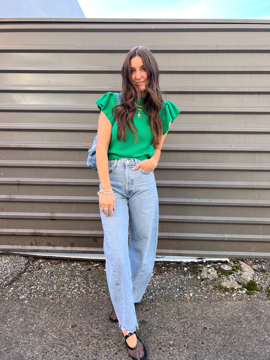AGOLDE LUNA HIGH RISE PIECED DENIM JEANS