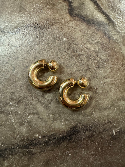 PUFFY HOOP EARRINGS X GOLD