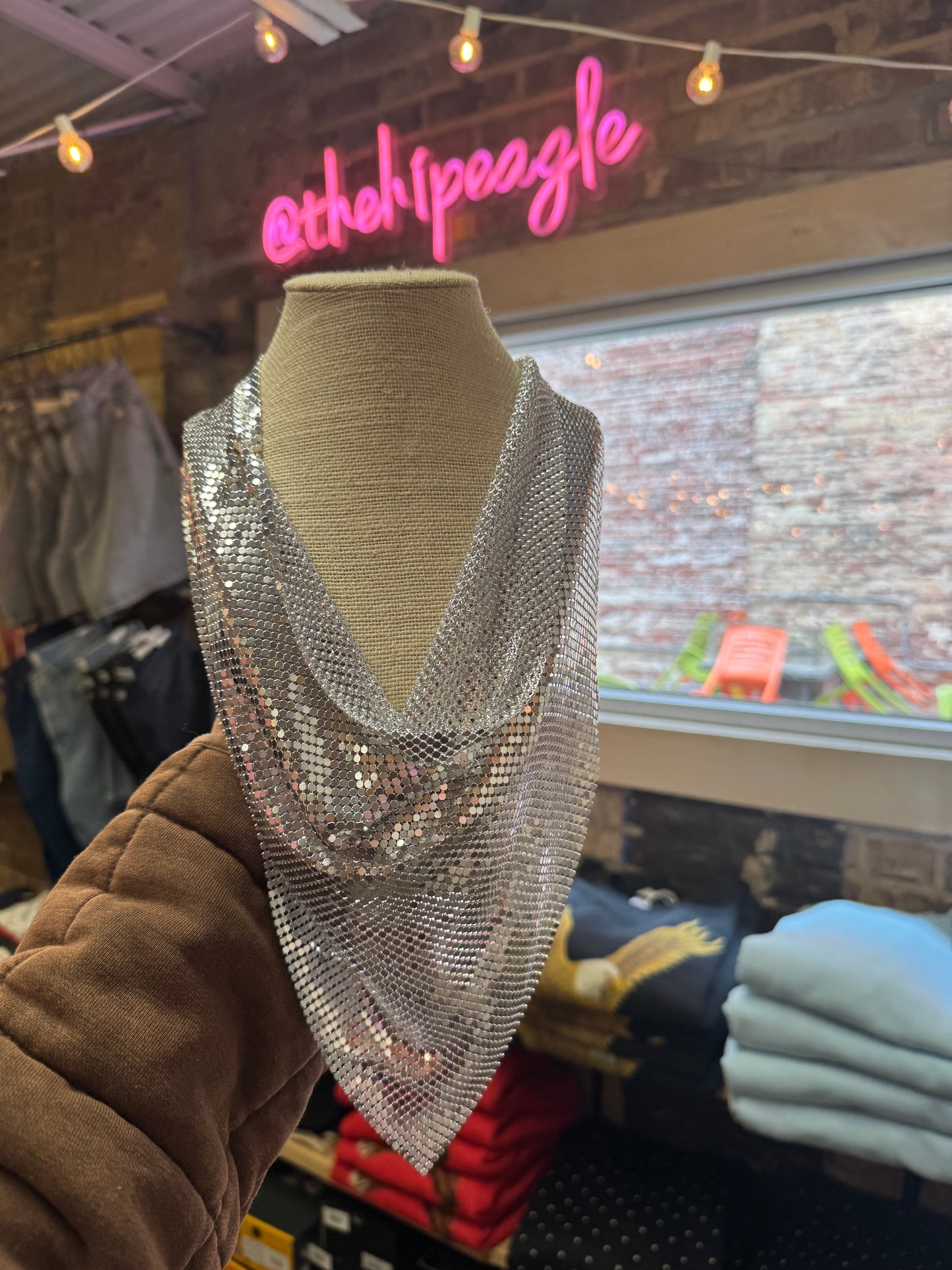 BANDANA SCARF CHAIN NECKLACE X SILVER
