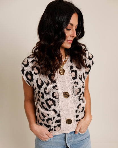 CANNES LEOPARD SWEATER VEST