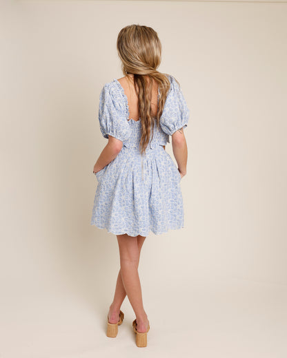 APRIL EMBROIDERED MINI DRESS