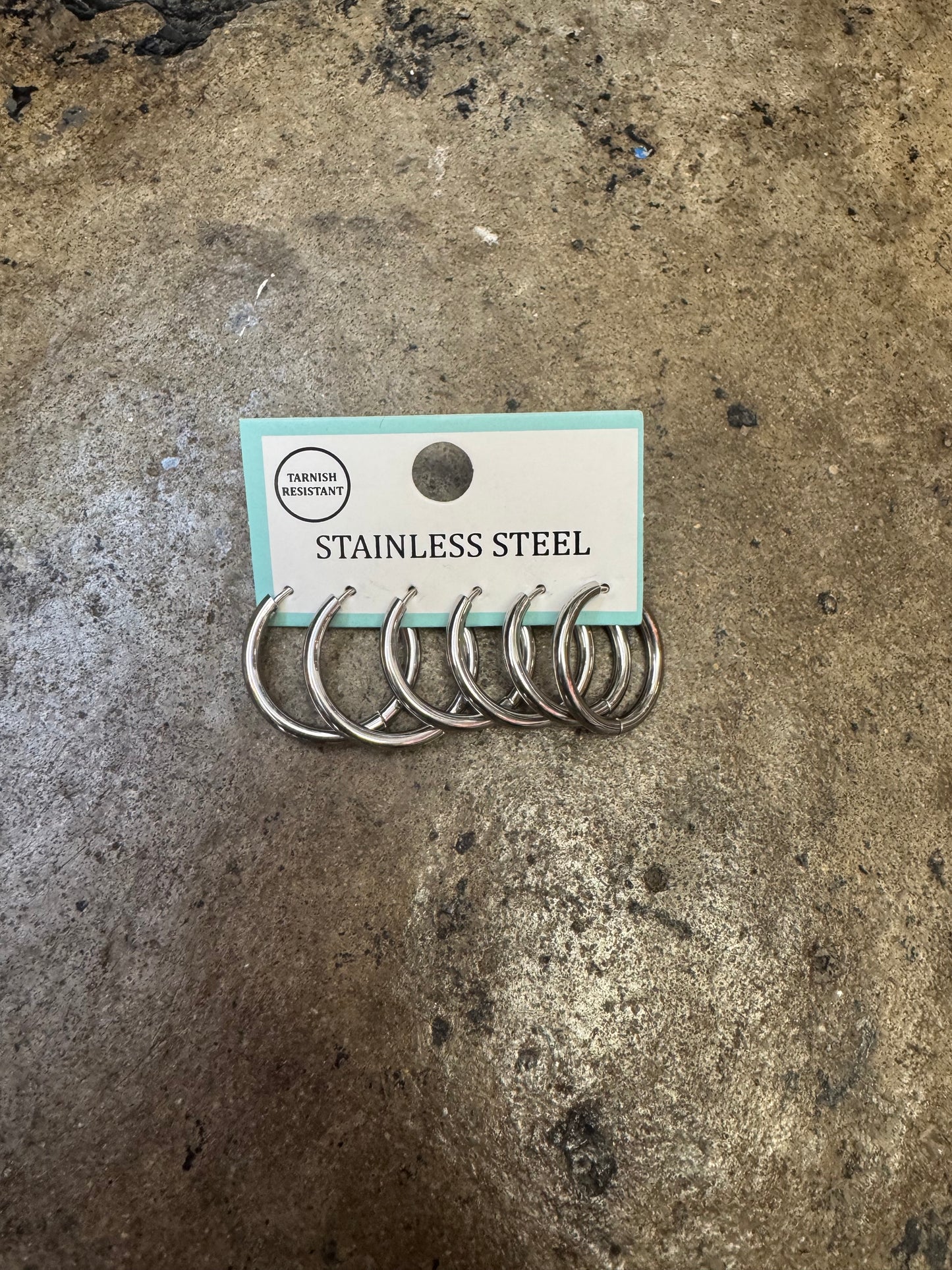SILVER HOUR HOOP EARRINGS SET