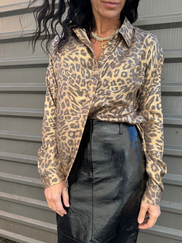 JANICE LEOPARD BUTTON DOWN