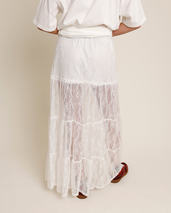 PATTI LACE MAXI SKIRT X WHITE