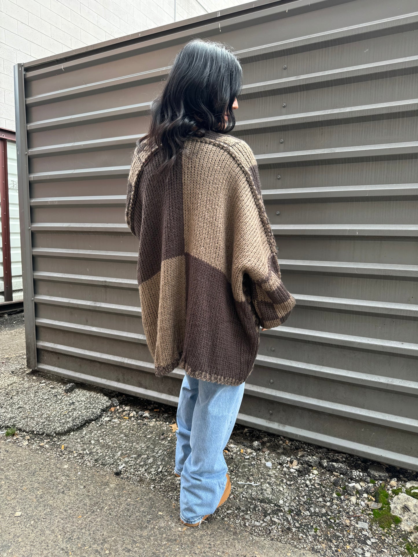 CRUNCHING LEAVES OVERSIZED CARDI