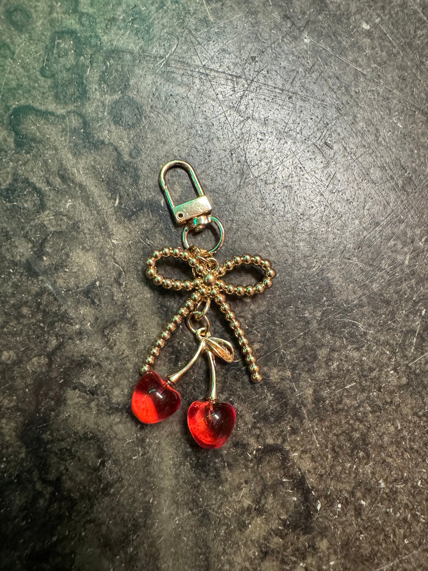 CHERRY ON TOP BAG CHARM X RED