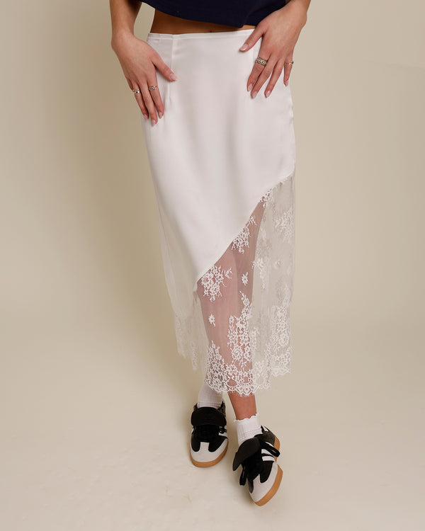 90S SLIP SKIRT X WHITE