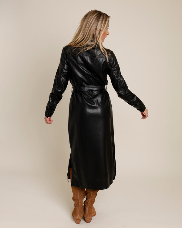 LEATHER SHIRT DRESS