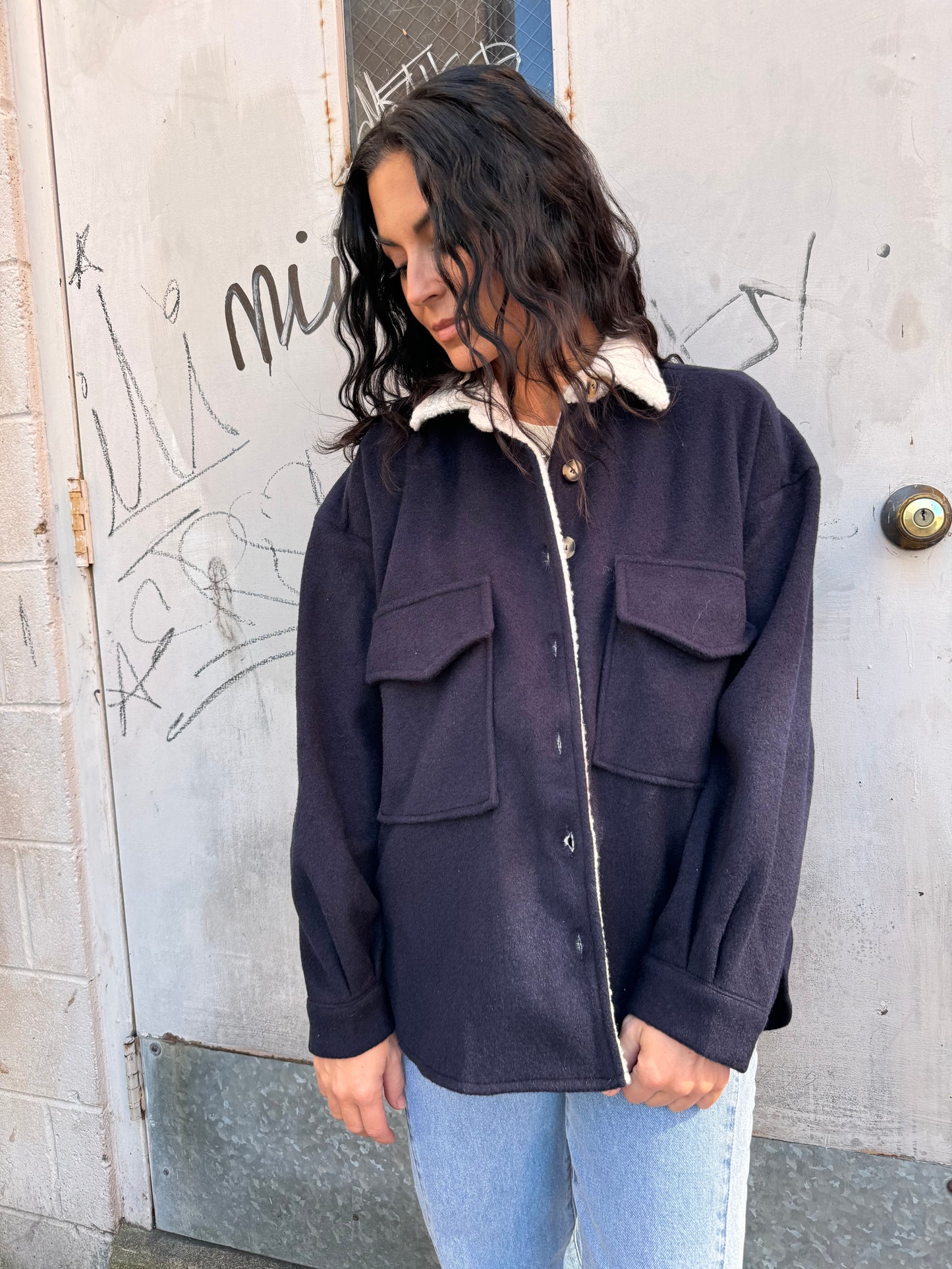 SUZIE SHERPA SHIRT JACKET