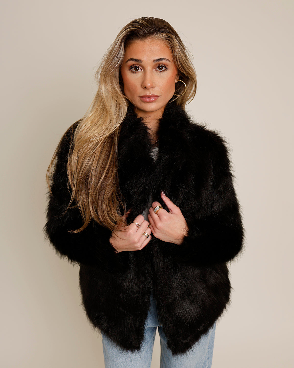 LIONESS BADA BING FAUX FUR COAT