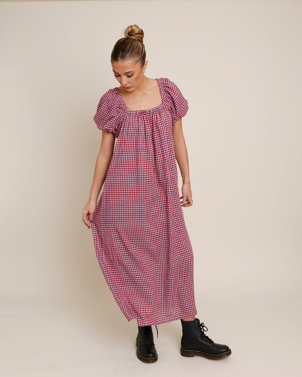 SMITTEN SQUARE NECK MIDI DRESS