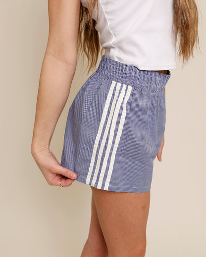 PARKER BLUE GINGHAM BOXER TRACK SHORT