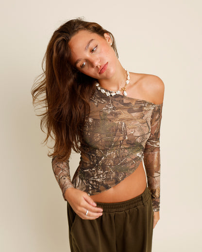 ON THE HUNT OFF THE SHOULDER TOP