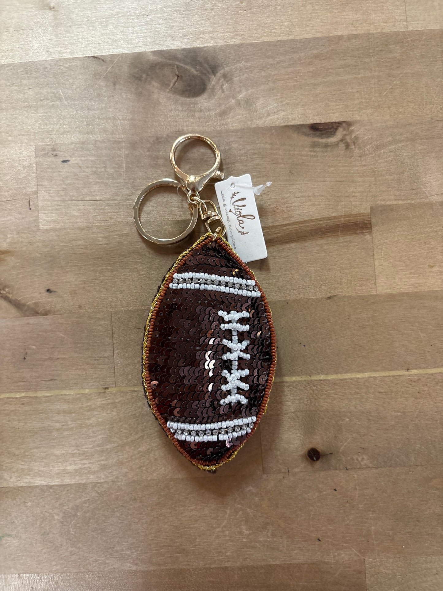 TOUCHDOWN SEQUIN BAG CHARM