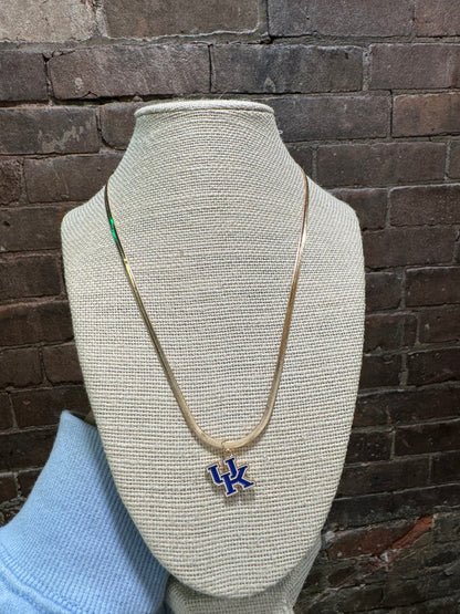 KENTUCKY GOLD & ENAMEL FLAT SNAKE CHAIN NECKLACE