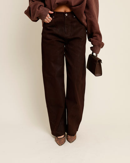 LINE + DOT CHELSEA PANT IN BORDEAUX
